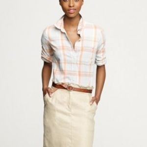 {J.Crew} Plaid Perfect Button Up Shirt